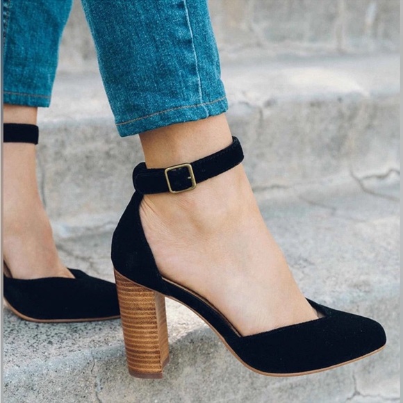 Soludos Shoes - Soludos Collette Heel in Black Suede Block Heel